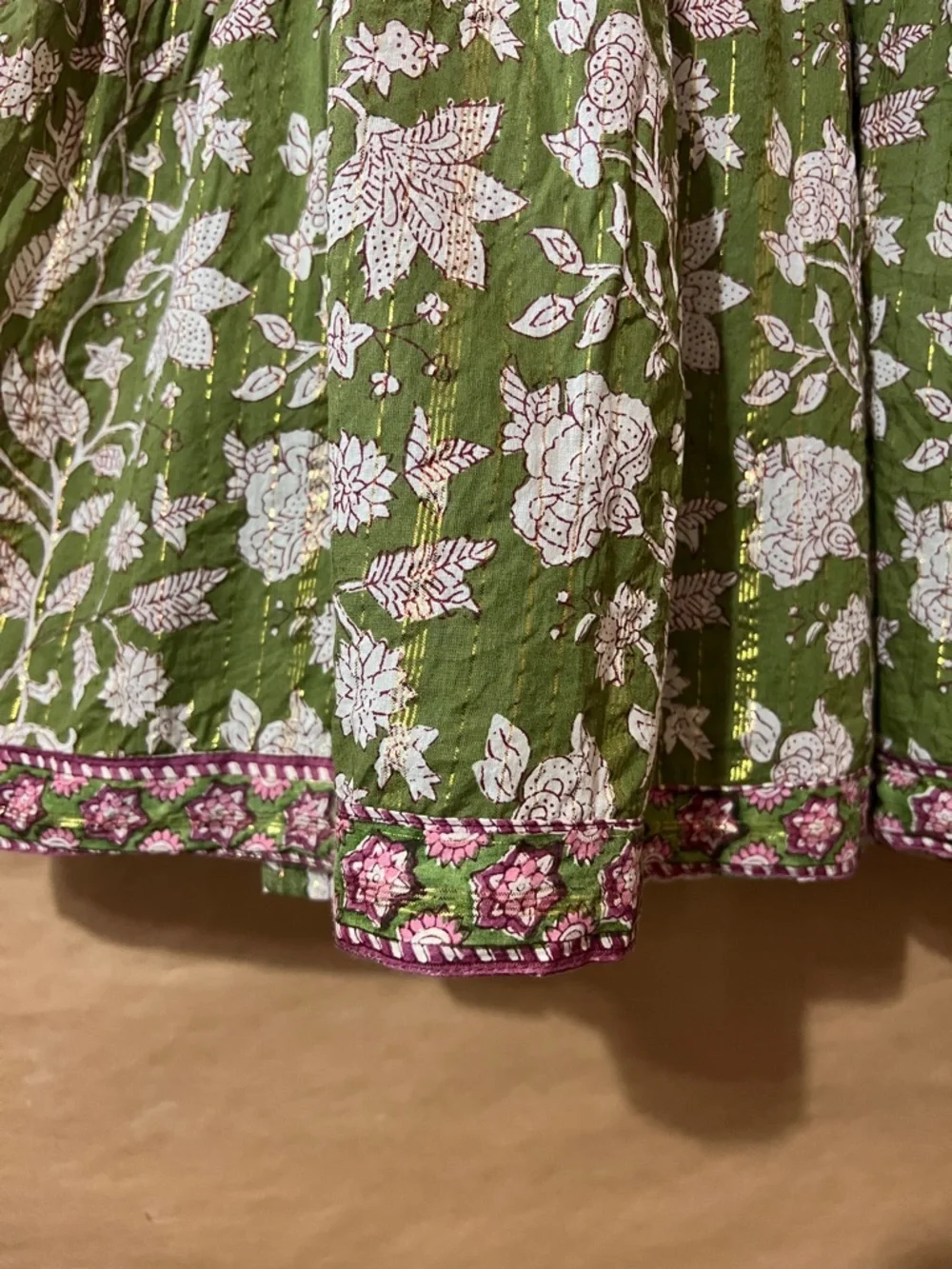 CLARA Olive Green Floral Maxi Skirt - Picture 13 of 15